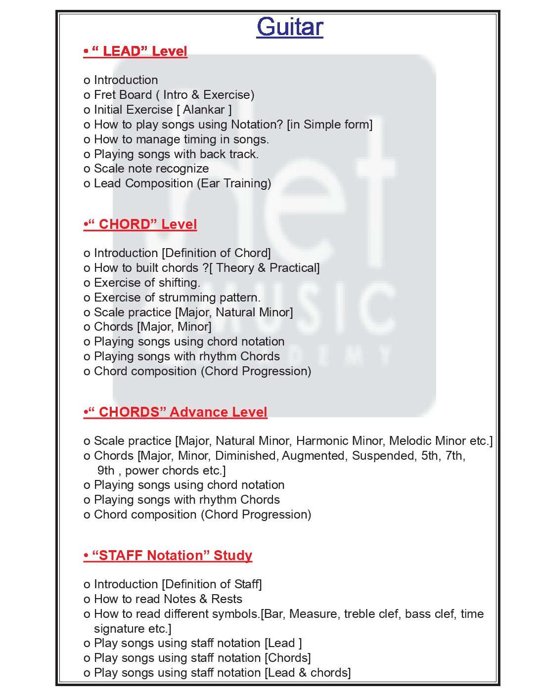 Guitar Course